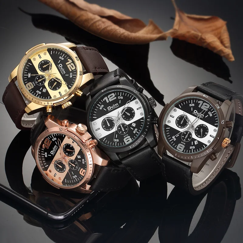 

Big Dial Function Military Cool Stylish Wristwatches Masculino Relogio Brand OULM Men's Watch Sport relojes Japan Movement saati