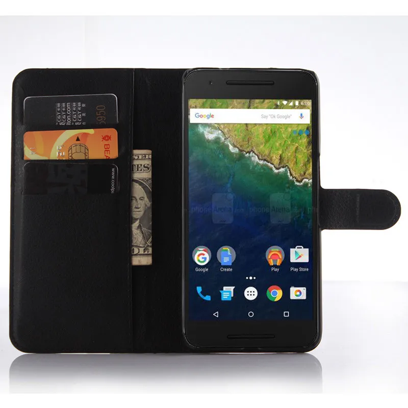 Роскошный кожаный чехол бумажник с откидной крышкой для HUAWEI Nexus 6P Nexus6P H1511 H1512 5 7