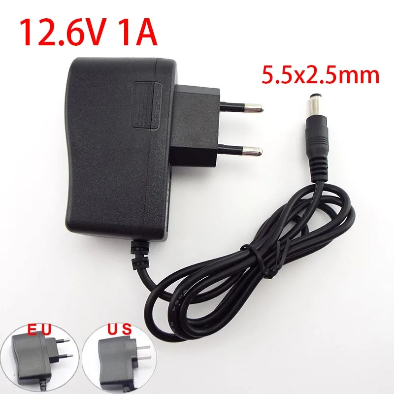 

AC 100-240V DC 8.4V 12.6V 16.8V 1A 1000MA 4.2V 2A Power Supply Adapter DC Plug 5.5*2.5mm for 18650 Lithium Battery Charger U26