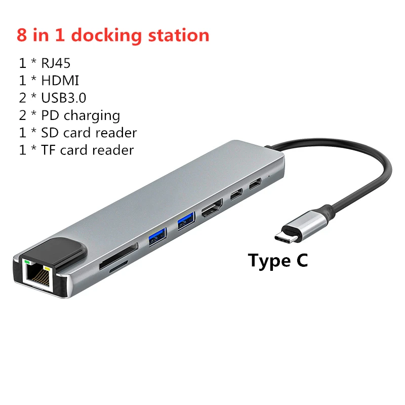 Адаптер Thunderbolt 3 4 в 1 USB-C-HDMI 2 USB 0 Type-C PD Hub для Huawei P20 Pro Samsung Dex Galaxy S9 | Электроника