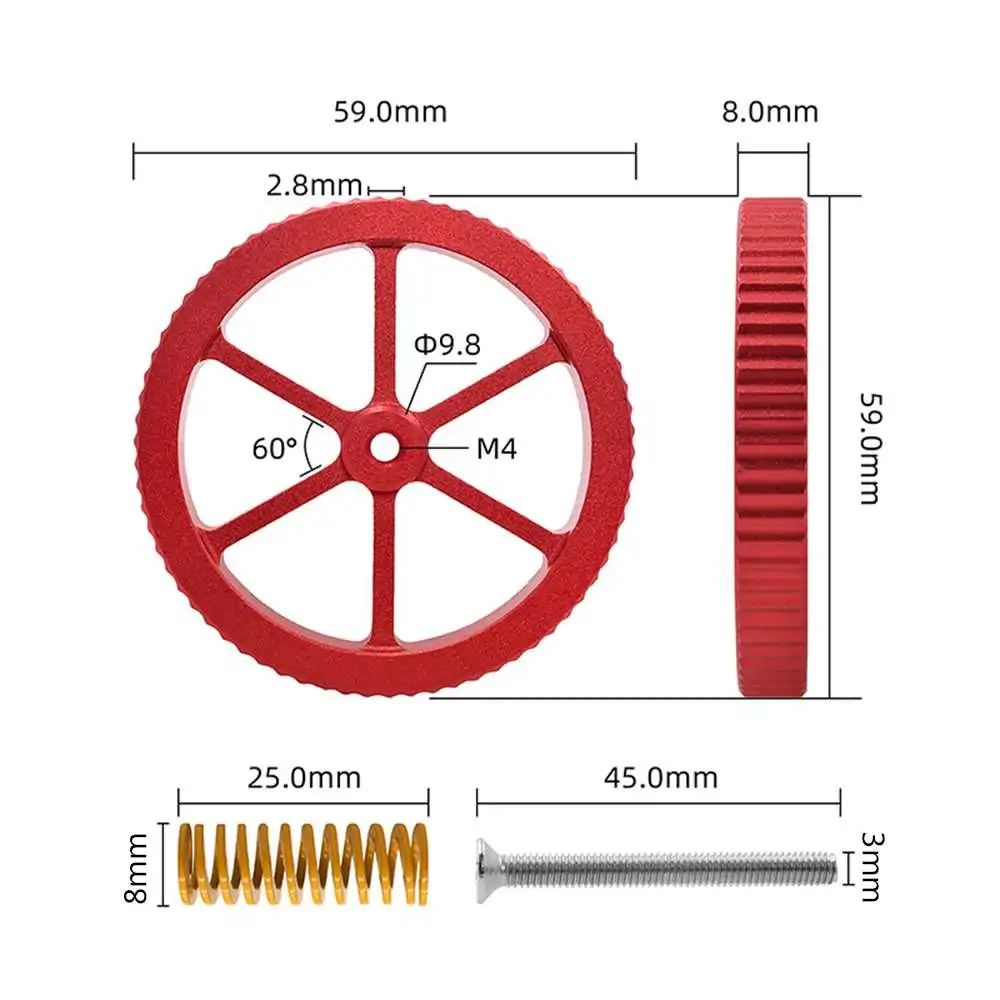 

3D Printer Parts Hand Twist Leveling Heated Bed Spring Screw Nut High Quality