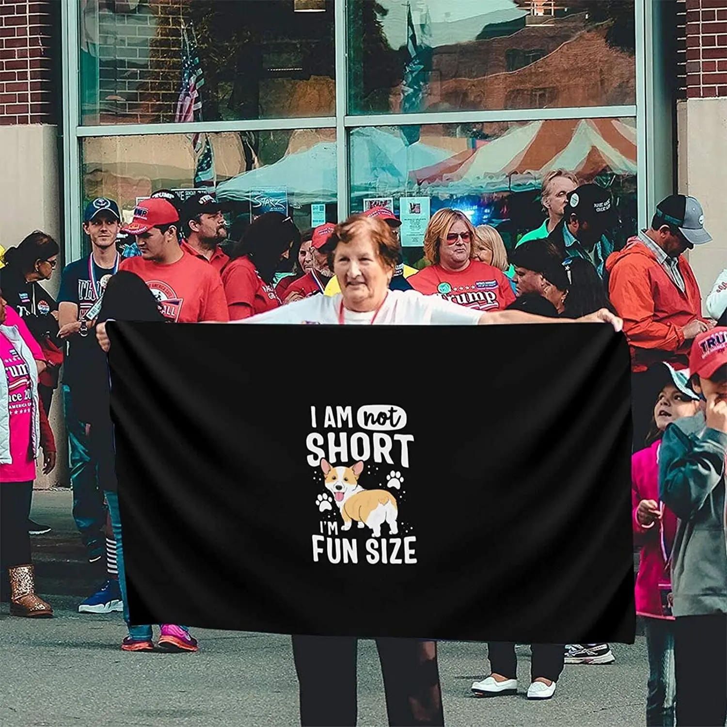

I Am Not Short I'm Fun Size Corgi Flags 3x5 Outdoor Decorative Funny Summer Garden Flags Home Decor for Outside