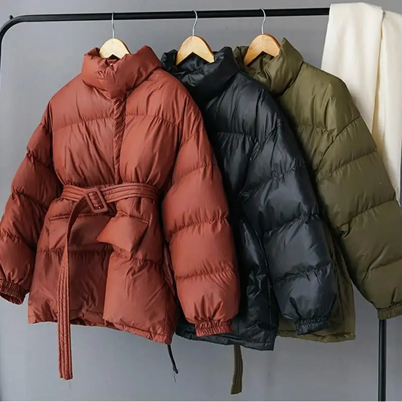 Зимние куртки пуховики для женщин толстые теплые парки пальто пузырь с