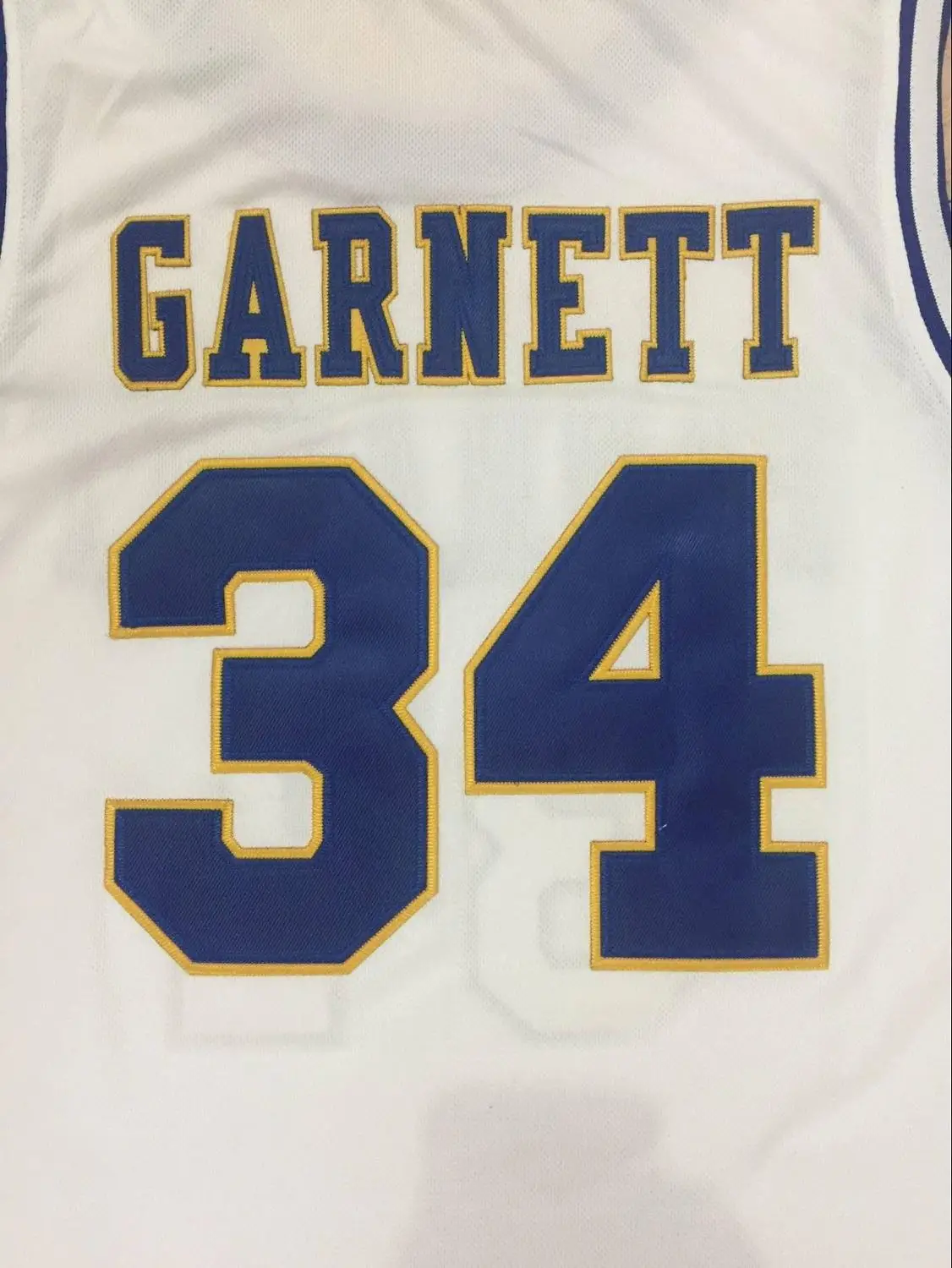 

34 Kevin Garnett Farragut yellow White Basketball Jersey Stitched Custom Any Number Name jerseys