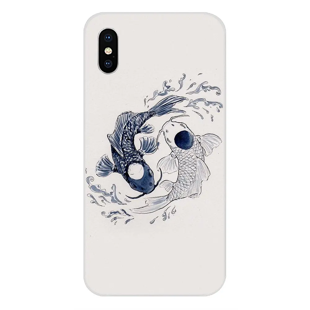 Мягкий чехол для Apple iPhone 4 5 5C 6 6S 7 8 Plus X XS Max XR граффити Yin Yang | Мобильные телефоны и