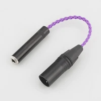 hifi 4 pin xlr male balanced to 6 35mm 14 female coppe silver plated audio adapter cable 6 35mm to xlr
