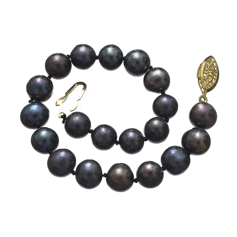 Натуральный черный пресноводным культивированным жемчугом 7-8 8-9 мм прибл Круглый