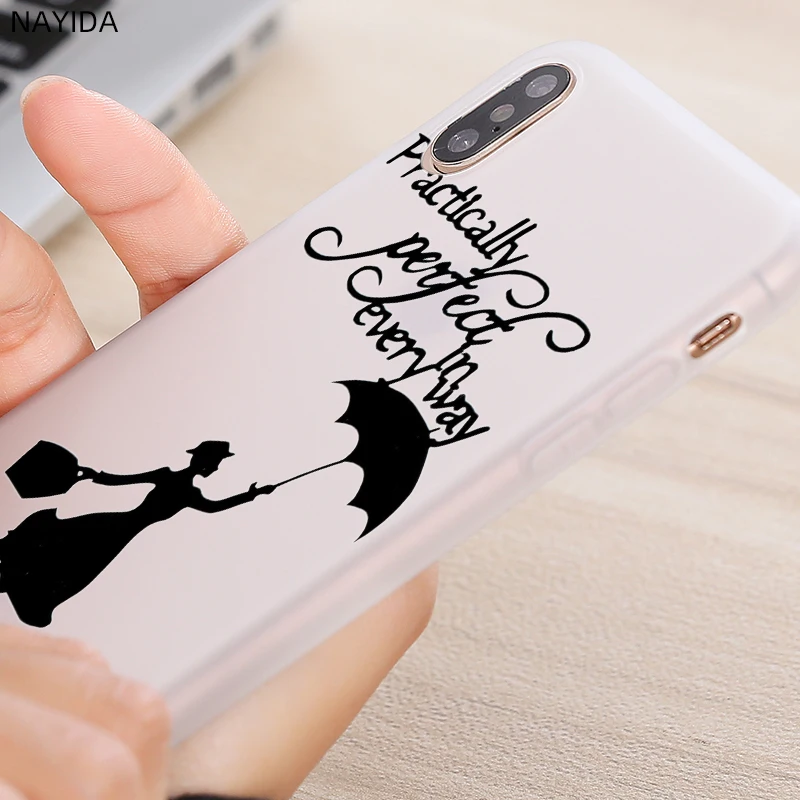 NAYIDA umbrella mary poppins Мягкий силиконовый чехол для iPhone 13 12 Mini 11 Pro XS Max XR X 8 7 6 Plus SE S с