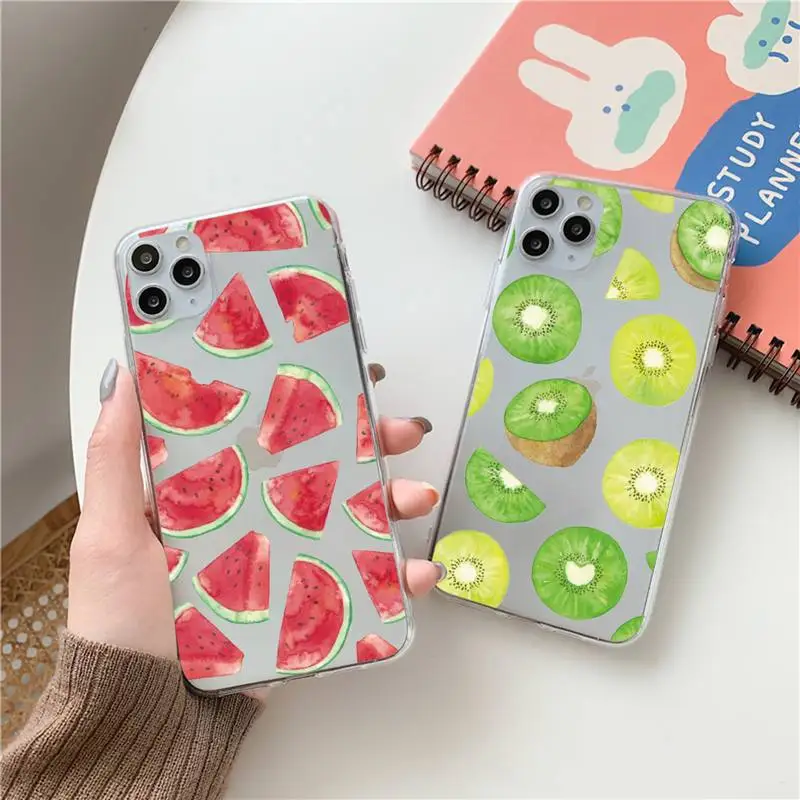 

Summer Fruit Watermelon Lemon Phone Case Transparent for Clear iPhone case 11 12 mini pro XS MAX 8 7 6 6S Plus X 5S SE 2020 XR