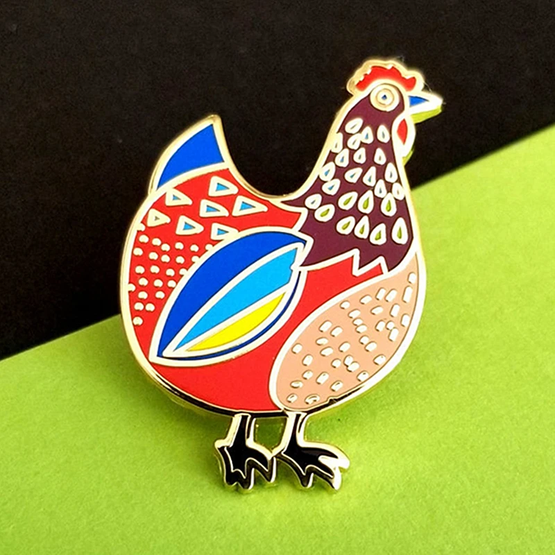 

Beautiful Rainbow Hen Chicken Enamel Brooch Pin Backpack Hat Bag Lapel Pins Badges Women Men's Fashion Jewelry Accessories