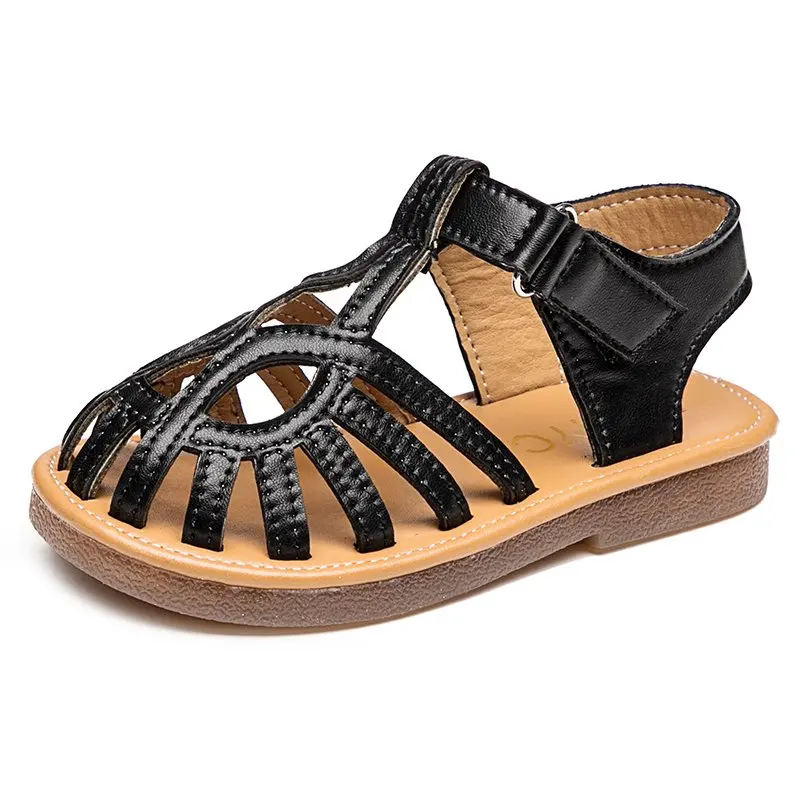 

Sweet Girls Anti-collision Soft Leather Sandals Velcro Anti-skid 1-18 Years Old Kids Roman Shoes T21N04LS-72