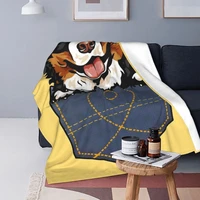dog in pocket 2 mint minz blanket bedspread bed plaid comforter throw blanket double blanket beach towel luxury