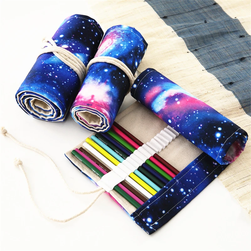 Пенал тканевый в рулоне для карандашей милая занавеска со свинцовым рисунком