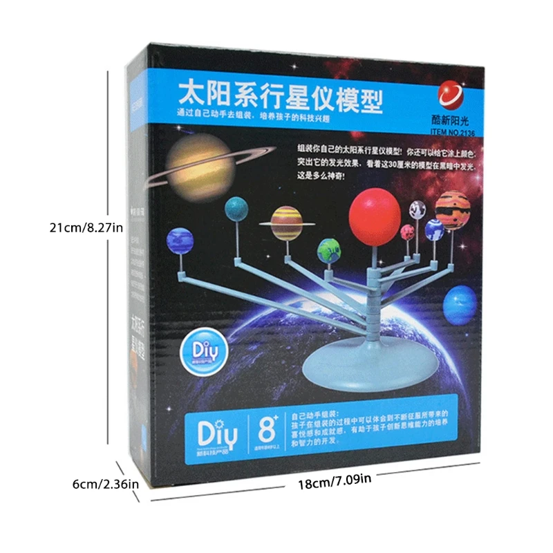 

1 Set Nine Planets Model Science Diy Assembly Parent-Child Interactive Planetar 85DE
