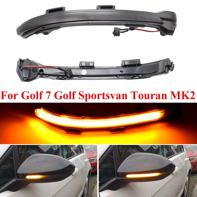 

Car Dynamic LED Side Mirror Turn Signal Lights with Switch for MK7 Golf 7 Touran II Rearview Mirror Lamps Blinker