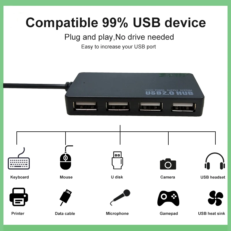 USB концентратор на 4 порта 5 Гбит/с|USB-хабы| |