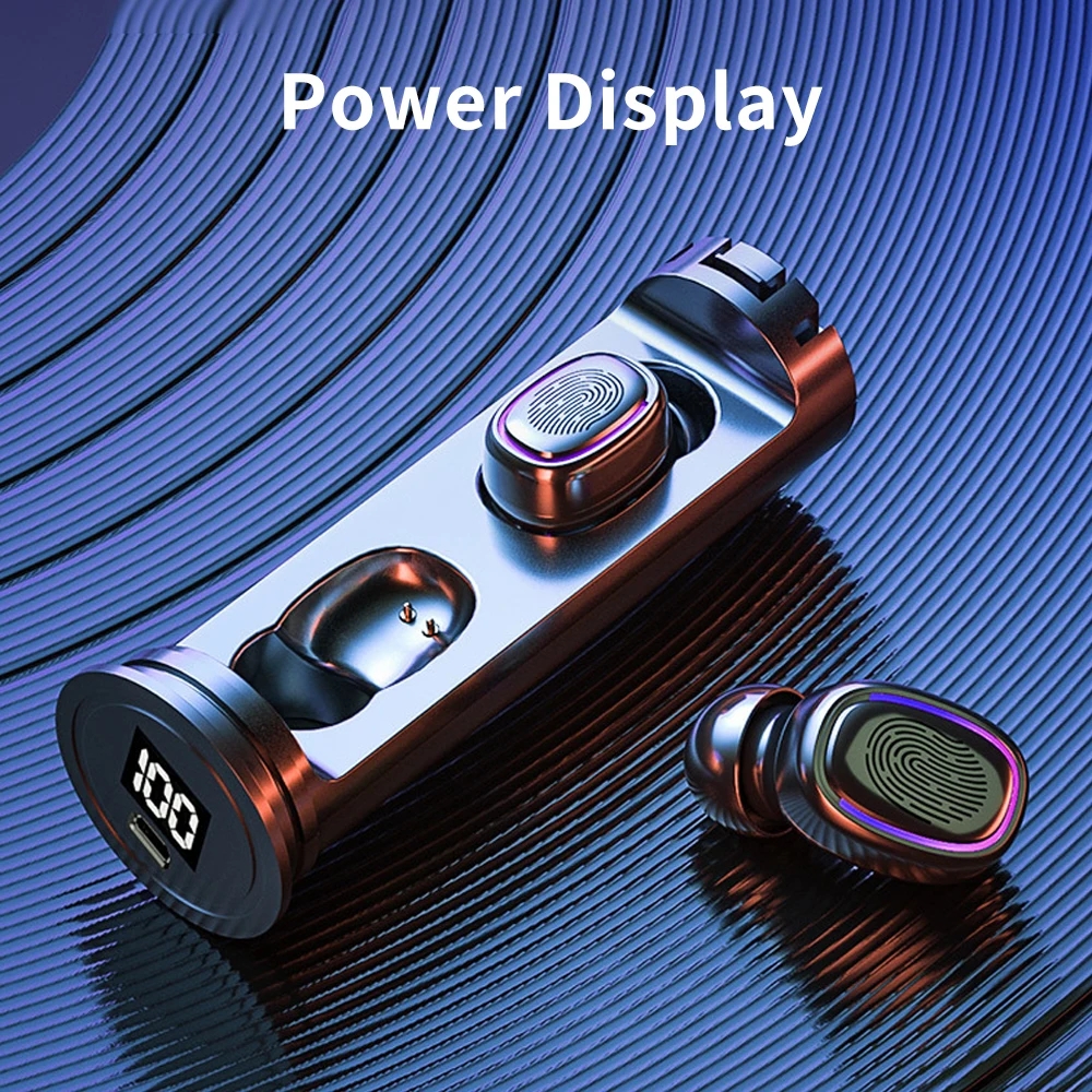 Hi fi стерео звуковые гарнитуры истинные беспроводные с зарядным боксом сенсорное