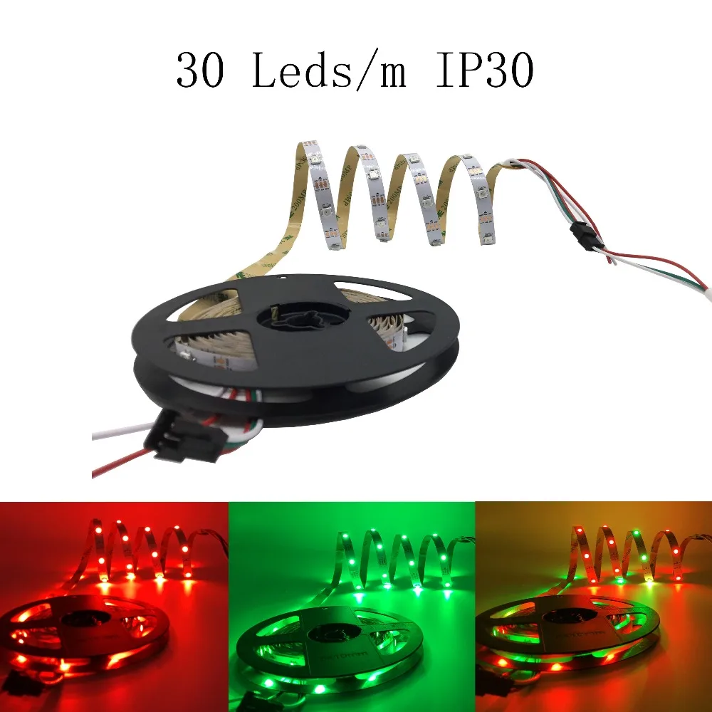 WS2812B WS2812 RGB светодиодный светильник водонепроницаемый индивидуально адресуемый умный RGB светодиодный светильник для украшения дома 1 м 2 м 3 м 4 м 5 м