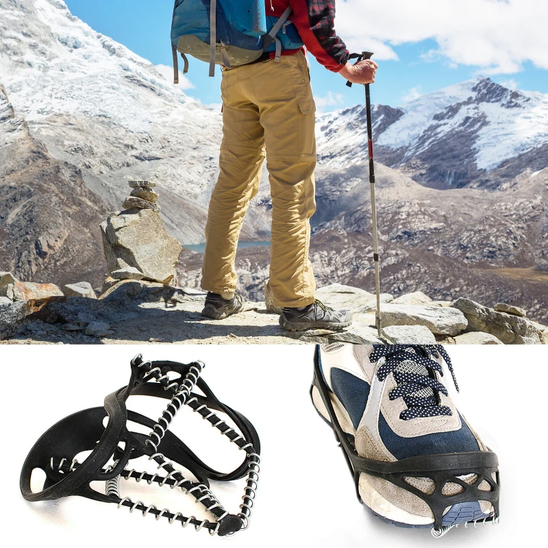 Противоскользящая накладка на обувь из ТПЭ с металлической цепочкой