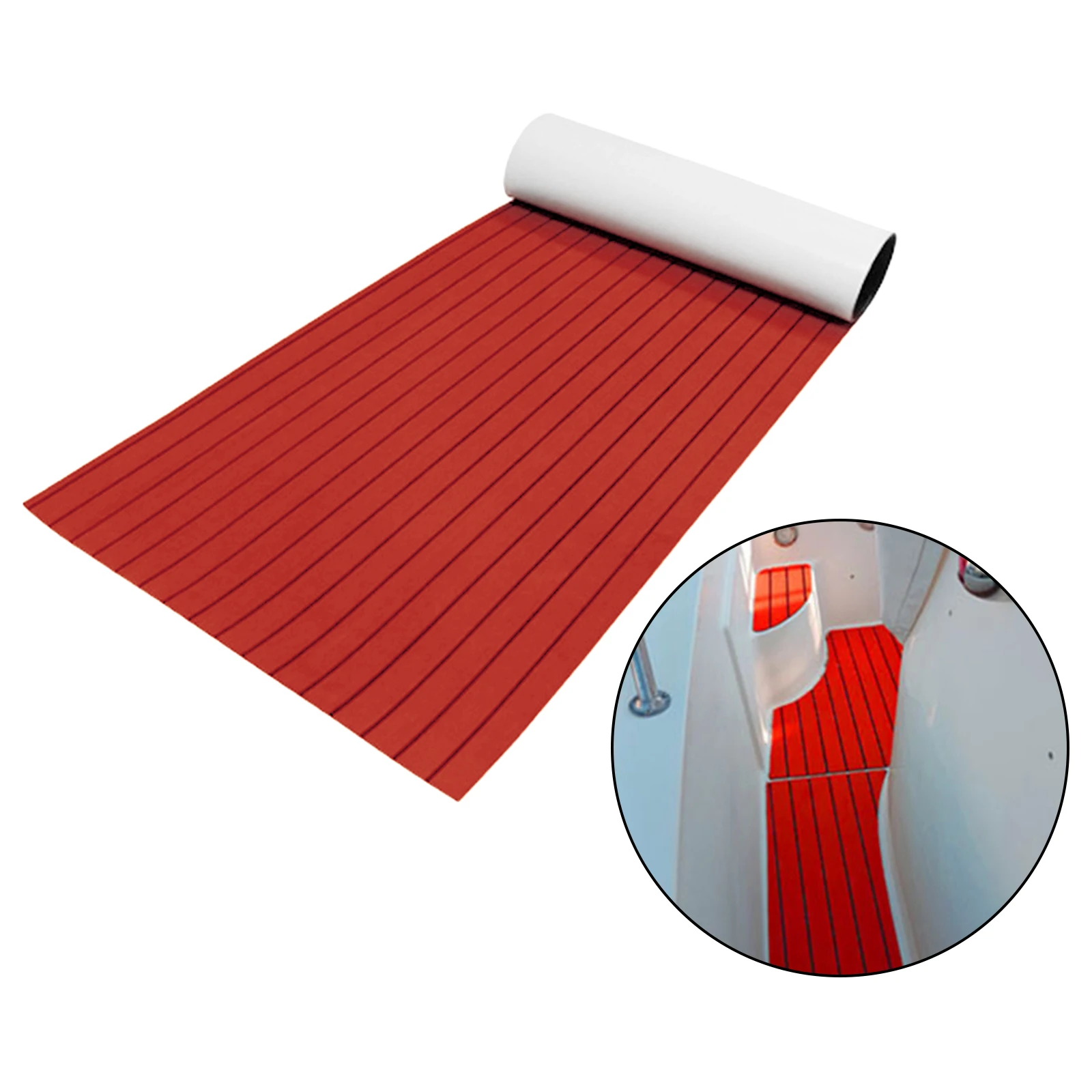 

240x60cm Boat Decking Sheet Non-slip Marine Flooring Mat Carpet Pad Self-Adhesive Boat Yacht Non-skid Eva Foam Faux Teak Sheets