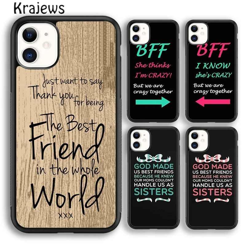 Мягкий чехол для телефона с надписью Best Friend BFF iPhone 5s 6s 7 8 plus X XR XS 11 12 13 pro max Samsung Galaxy S8