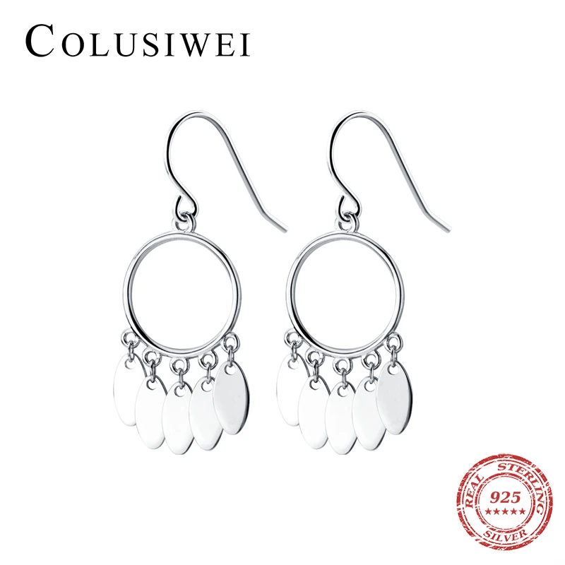 Colusiwei модные серьги-капли из стерлингового серебра 925 пробы для женщин Простые