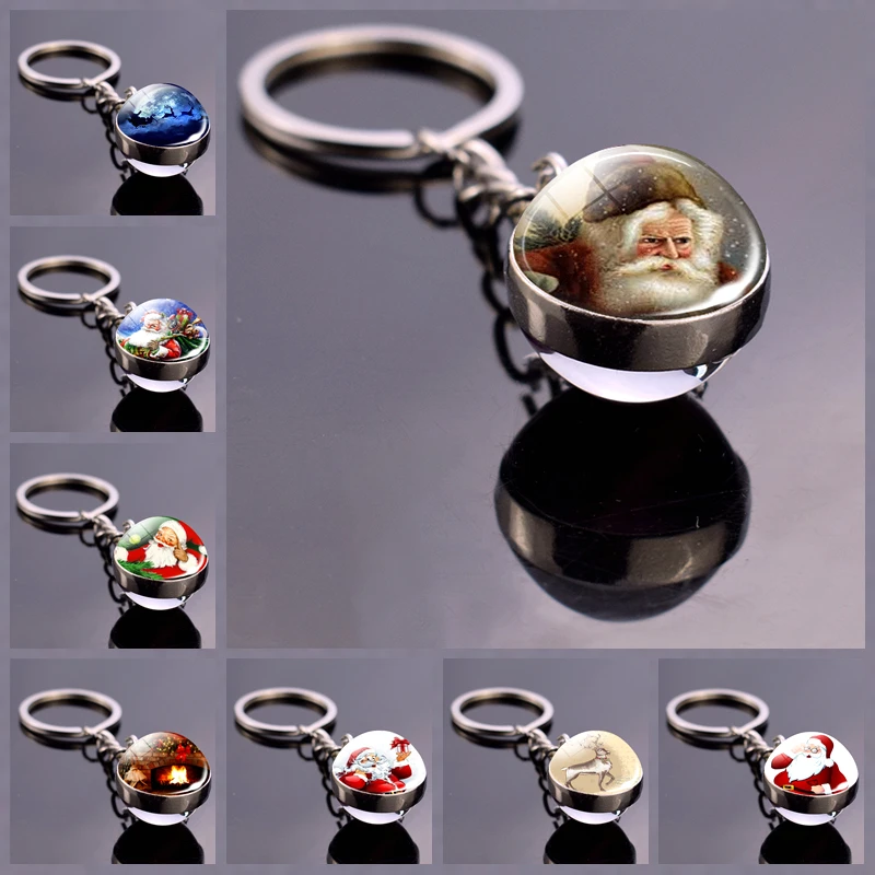 Рождественский брелок Санта-Клаус Декор подарки Рождество Moose стеклянный шар
