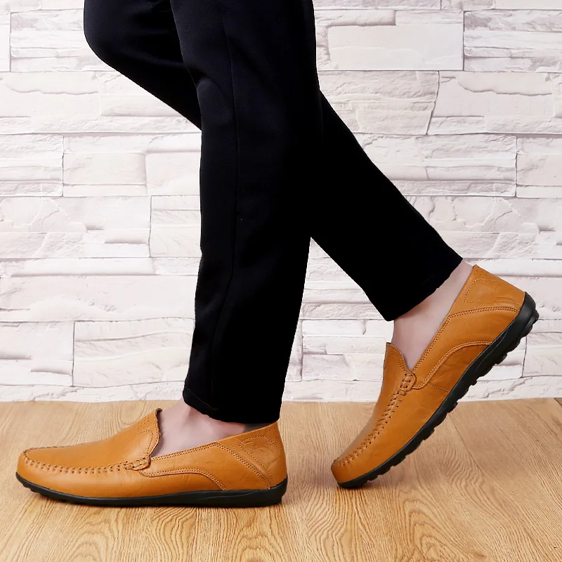

Luxury Brand Casual Fashion Men Shoes Genuine Leather Silp on Men Shoes Comfortable Flats Moccasins Loafers Lightweight Big Size