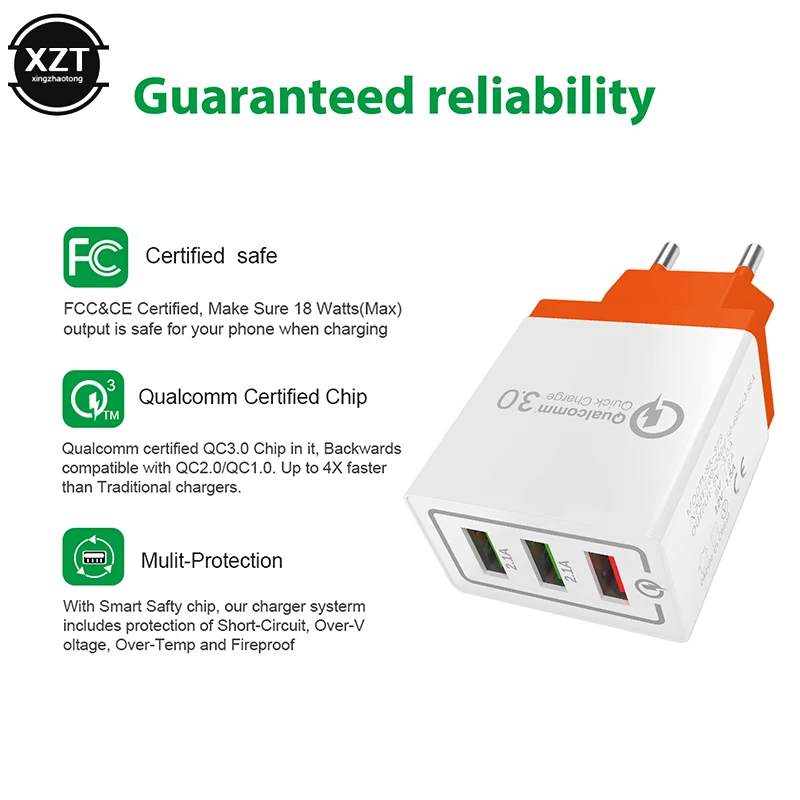 Зарядное устройство USB Quick Charge 3 0 для iPhone XS 8 7 iPad быстрое настенное зарядное samsung S9