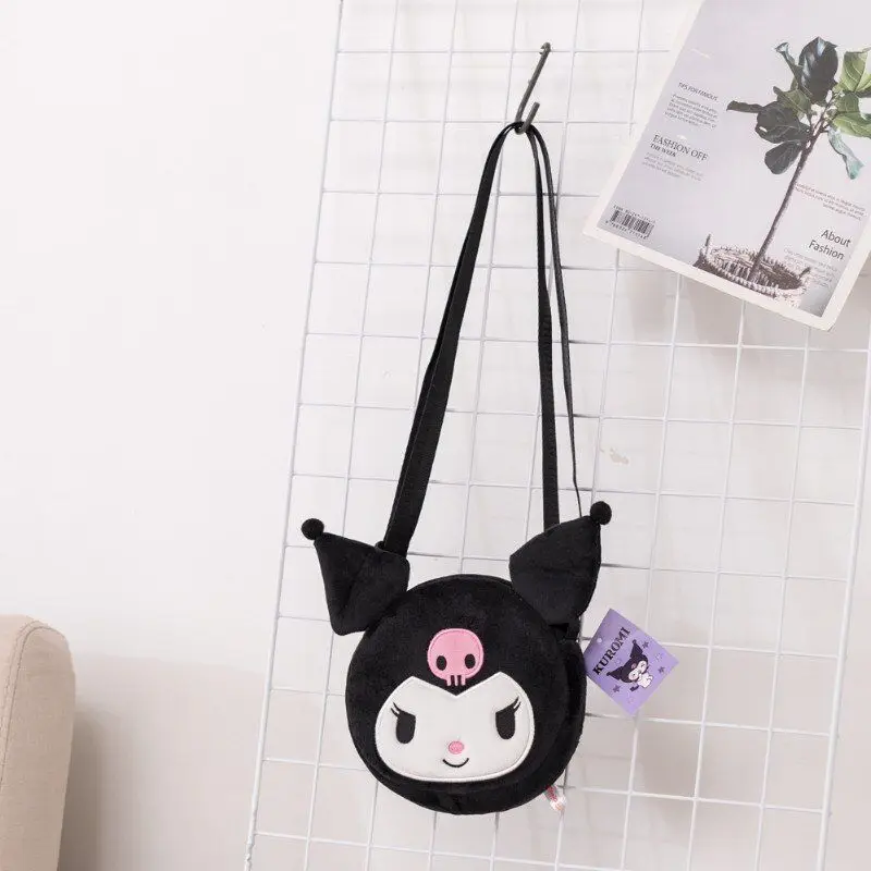 

New Hobbies Stuffed Animals Plush Movies TV Kuromi Messenger Bag Shoulder Bag Key Change Storage Bag Doll Toys for Children Gift