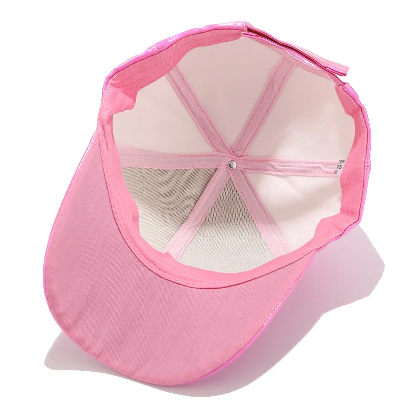 

Hip Hop PU Solid Color Laser Baseball Cap Unisex Super Cool Snapback Hats Casual Adjustable Outdoor Sun Hats for Adult ZZ-267