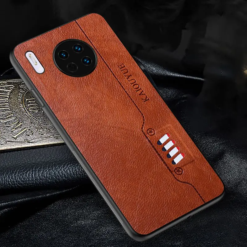 Чехол для Huawei P20 P30 P40 Pro Plus Lite оригинальный кожаный силиконовый чехол с мягким