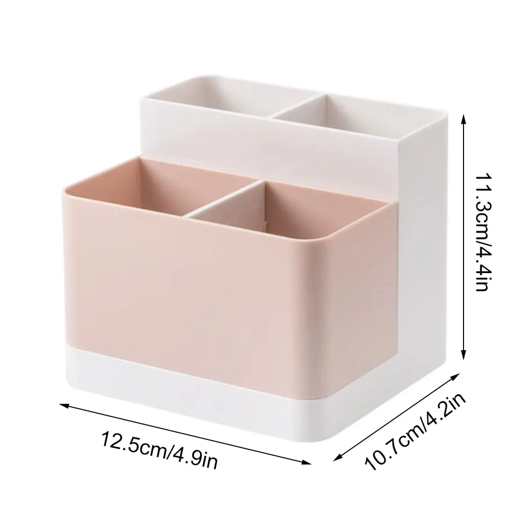 

Cosmetic Storage Box Multi-Functional Plastic Pencil Organizer Box 4 Compartments Home Makeup Organizer Jewelry Storage Box