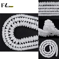 natural white faceted clear snow cracked crystal beads rondelle loose spacer beads for jewelry making diy bracelet accessories