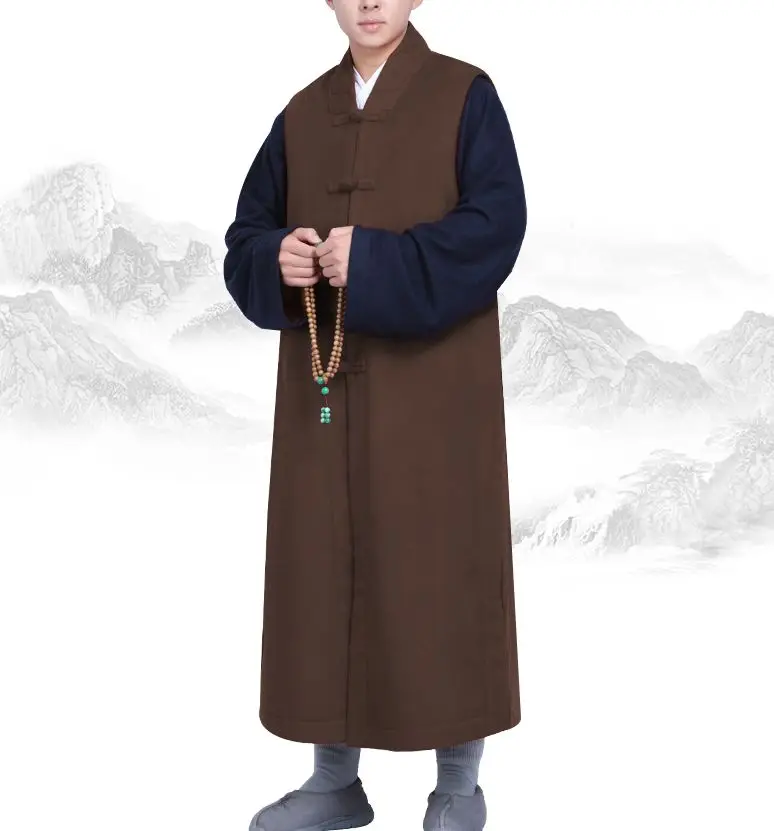Унисекс высокое качество зимние теплые костюмы Будды zen lay халат для медитации