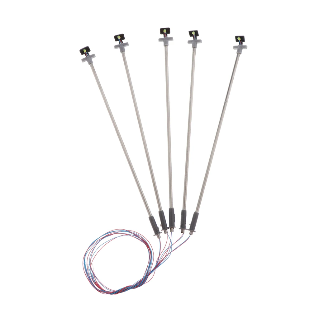 

5 шт. мини модель железнодорожного поезда лампа столб светодиодные уличные фонари в масштабе 1:87 садовые Ландшафтные фонари