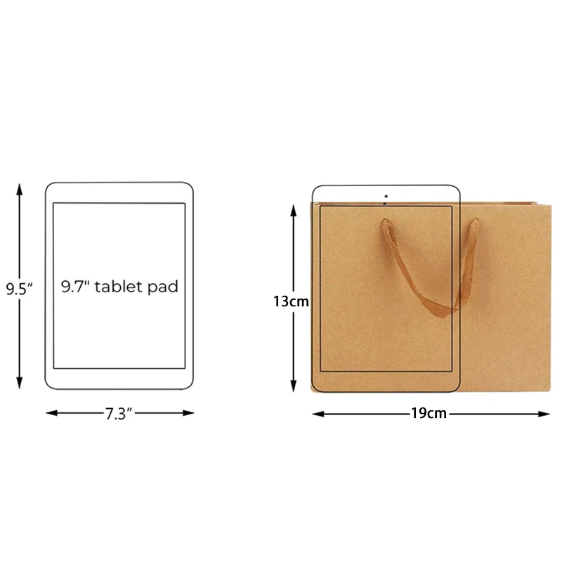 

25 Pieces Kraft Paper Shopping Bag Kraft Paper Gift Bag, Brown Kraft Paper Gift Bag with Widened Fabric Handle Horizontal sectio
