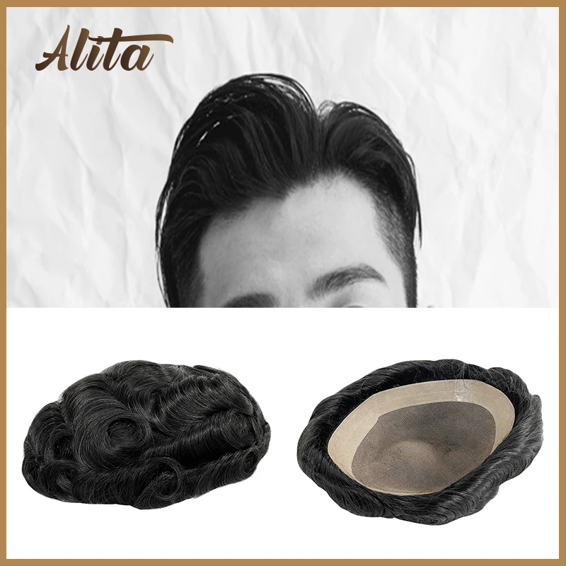 Mono PU Base Men Toupee Natrual Hairline Durable Invisible Male Hair Replacement System Unit Homme Breathable Hairpieces Peruk