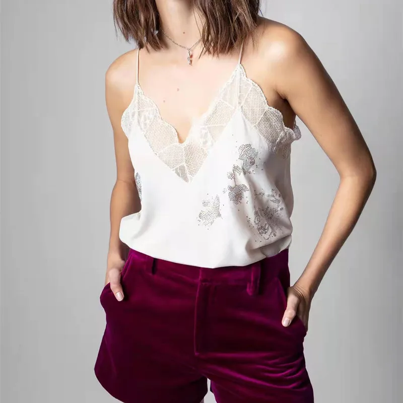 

Женская блузка с V-образным вырезом, без рукавов