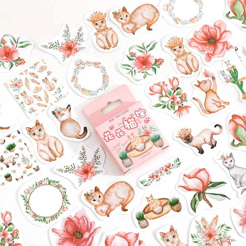 46 шт. кошка альбом для стикеров мини Размеры ноутбука наклейки на ногти