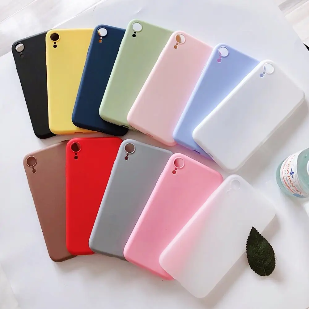 Для iPhone 11 Pro X XR XS Max карамельный цвет матовый Силиконовый мягкий чехол для 8 7 6 6S Plus 5