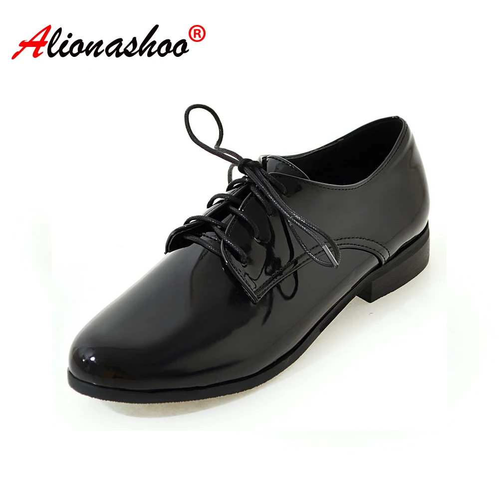 Женские повседневные туфли оксфорды на плоской подошве черные винтажные