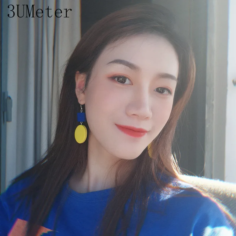 3UMeter 2019 новый желтый серьги милые серии для женщин цветок с подвеской в виде