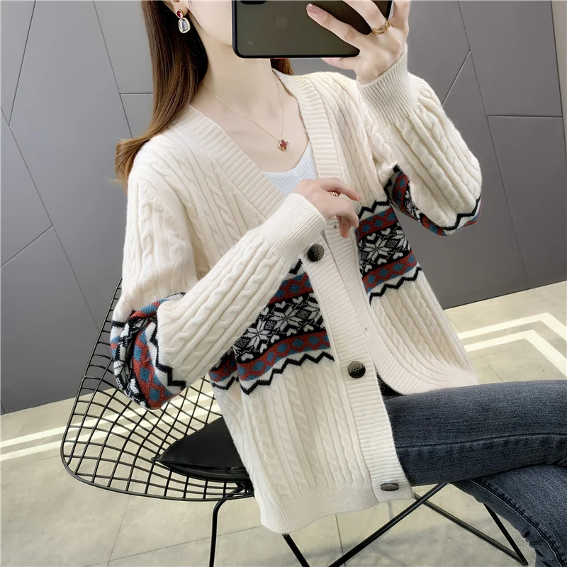 

12511 real shot 50 spring ethnic hemp knitted cardigan