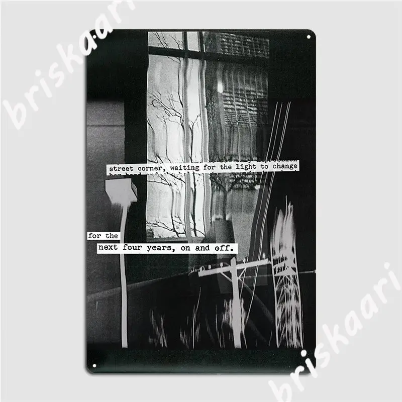 

Street Corner, Waiting For The Light To Change Metal Sign Club Party Pub Garage Retro Mural Painting Tin Sign Poster