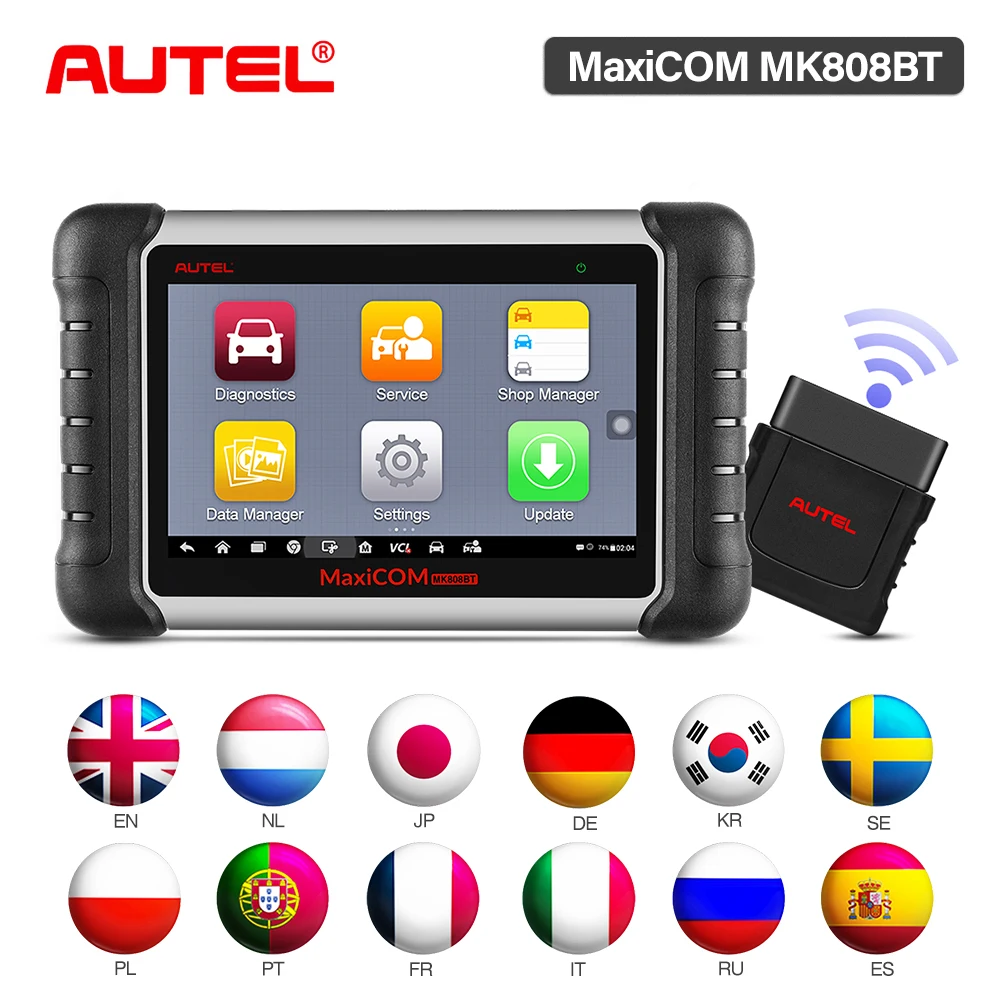Autel MaxiCOM MK808BT OBD2 сканер Автомобильный сканер диагностический инструмент считыватель кодов Автомобильная диагностика функции EPB IMMO DPF SAS TMPS