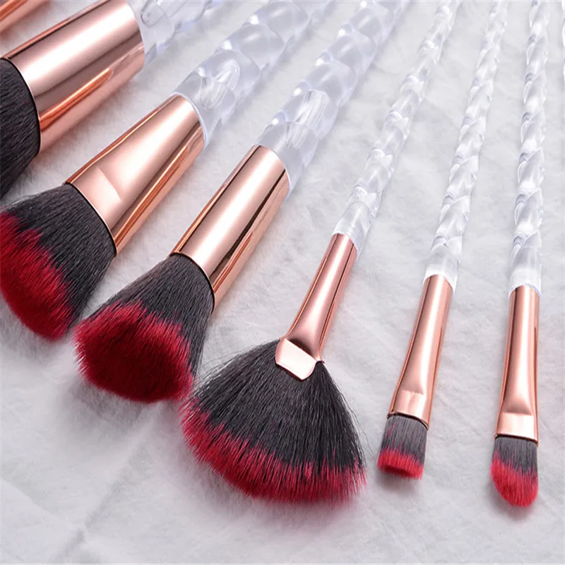 

10pcs Unicorn Makeup Brushes Set Cosmetic Brush Crystal Spiral Eye shadow Eyeliner Eyelash Powder Make Up Tool pincel maquiagem