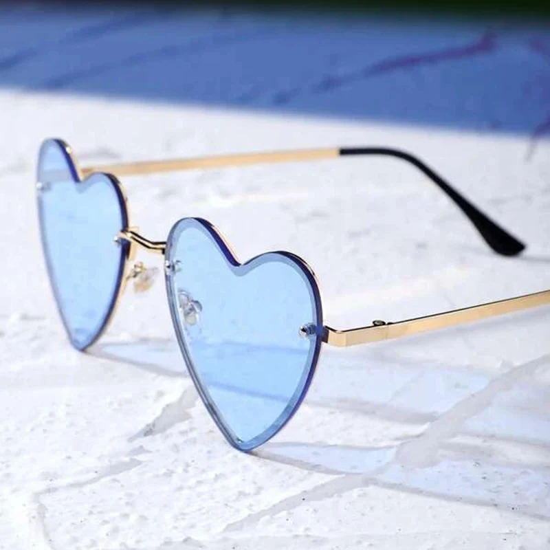 LANDSEEN декоративные солнцезащитные очки в форме сердца голубые унисекс женские