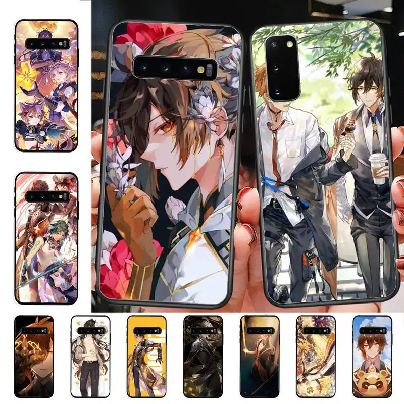

YNDFCNB Zhongli Genshin Impact Phone Case for Samsung S10 21 20 9 8 plus lite S20 UlTRA 7edge