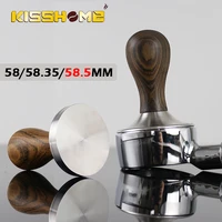 58mm58 35mm58 5mm wooden handle coffee tamper espresso powder hammer stainless steel coffee tools barista for 58mm portafilter